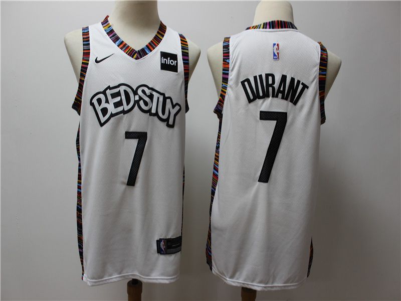 Men Brooklyn Nets 7 Durant White Game Nike NBA Jerseys